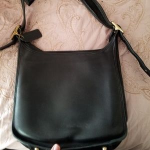 Vintage Classic Coach Black Leather Handbag